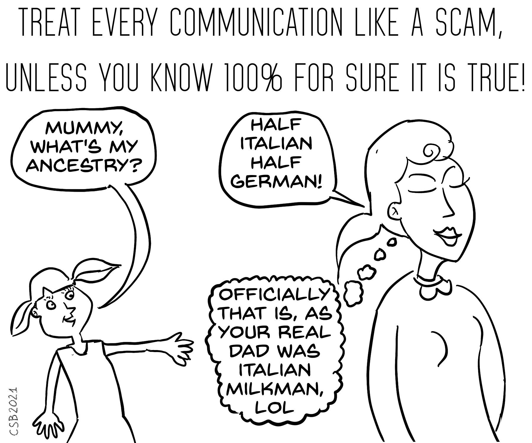 Scam Comic Script all communication is scam – Comic Strip Blogger's cartoons and strips