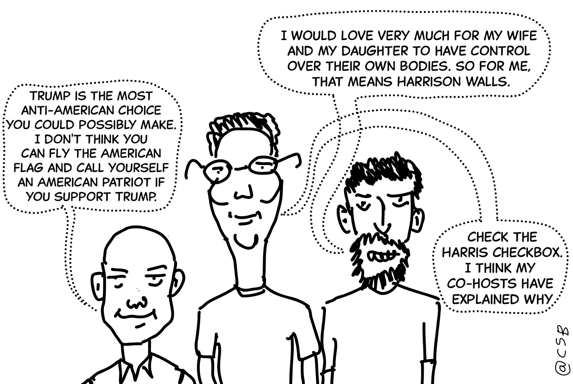Blogger Comics Podcasters for Kamala – Comic Strip Blogger's cartoons and strips